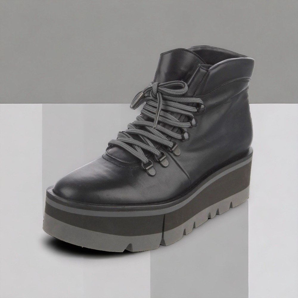 New Robert Clergerie Leather Ankle Lace-Up Boots 8.5